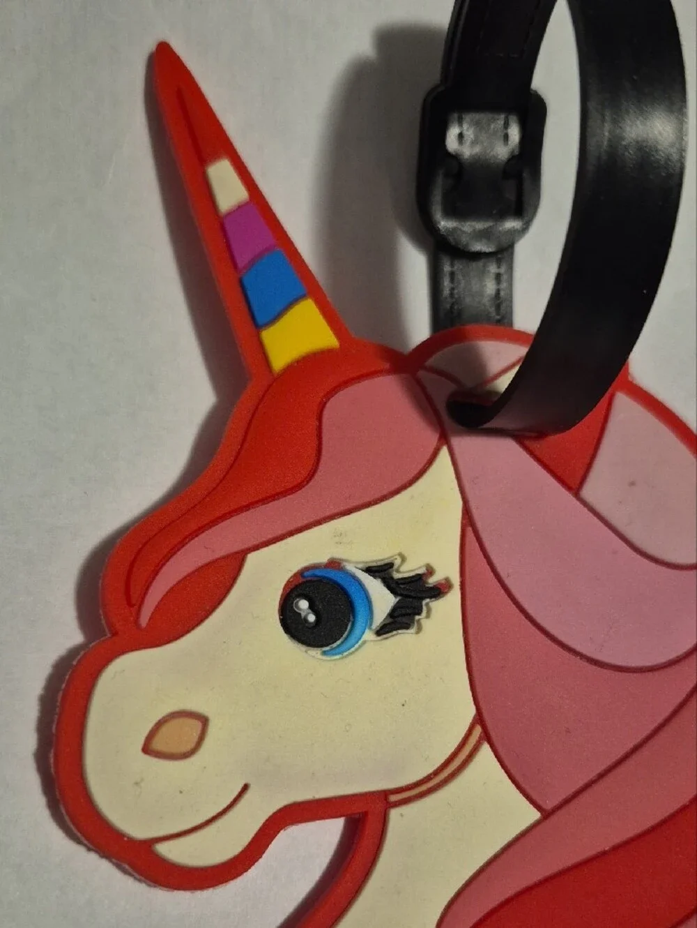 Kids Unicorn Luggage Tag in Pink and Red
